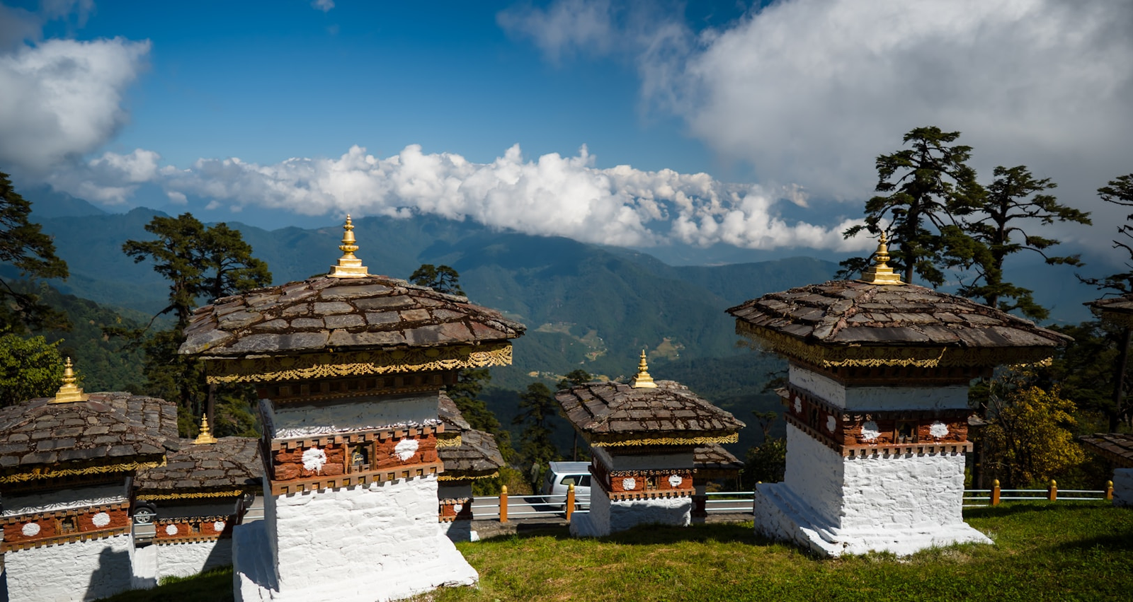 Traditional Himalayan monastery with mountain views