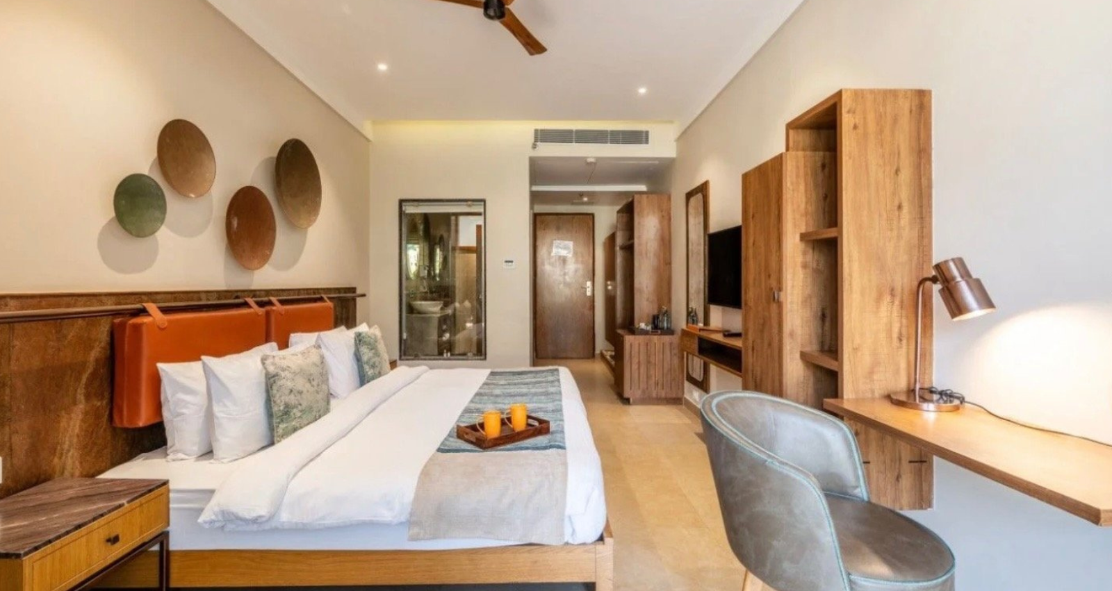 Comfortable luxury bedroom accommodation at The Inner Balance Retreat in the Himalayas